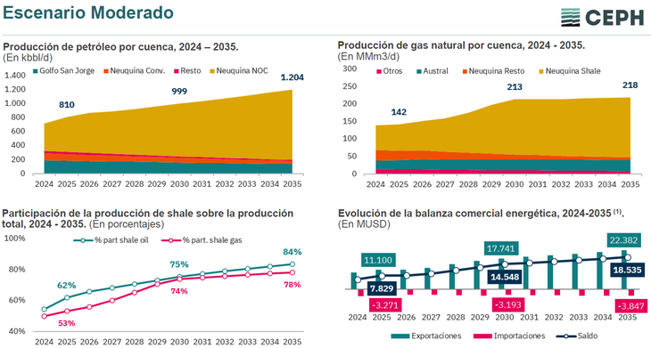 Escenario Moderado de la CEPH: 1 millón de barriles de petróleo y 213 MMm³/d de gas al 2030. Escenario Moderado de la CEPH: 1 millón de barriles de petróleo y 213 MMm³/d de gas al 2030.
