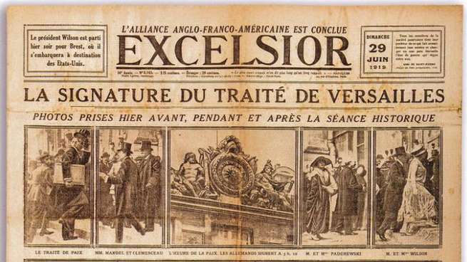 El Tratado de Versalles fue el acuerdo de paz que puso fin oficialmente a la Primera Guerra Mundial en 1919.&nbsp;