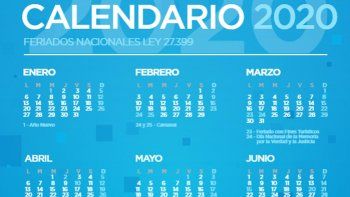 El calendario oficial de Feriados 2020, publicado por el Ministerio de Interior