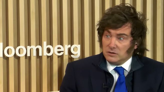 Javier Mllei en Davos. En dos años bajó la recaudación de impuestos por habitante.