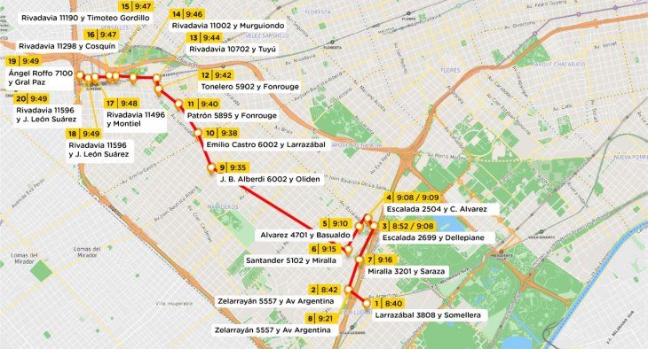 Las cámaras de seguridad captaron a Maia y a su captor durante su recorrido