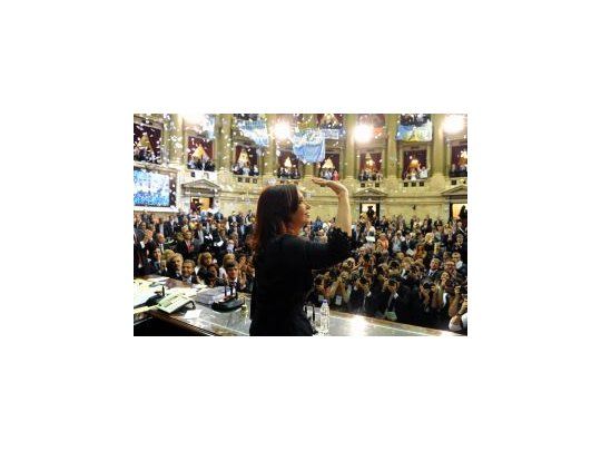 Cristina de Kirchner durante la apertura de sesiones ordinarias de 2013.