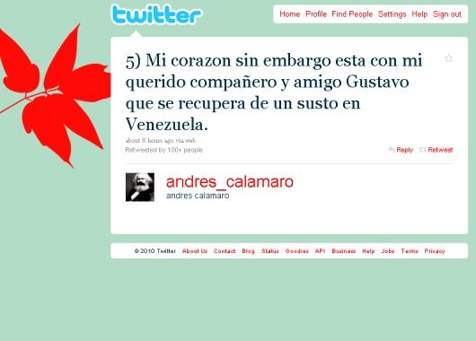 Andrés Calamaro se solidarizó con Cerati a través de Twitter