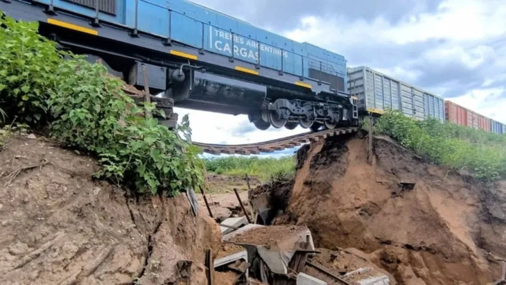 The train was suspended in the air. The train was suspended in the air.