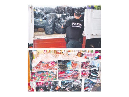 Indumentaria, calzado y juguetes estaban depositados en los talleres clandestinos, donde además vivían familias.