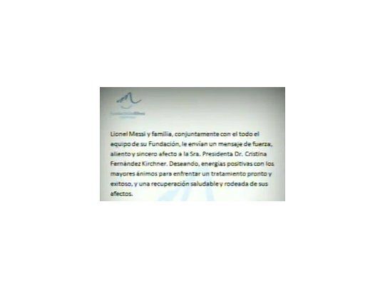Messi le envió energías positivas a la Presidente.