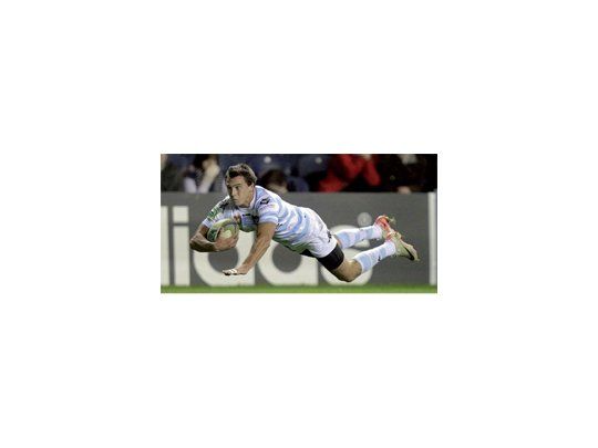 Try. El rosarino Juan Imhoff esta vez jugó de fullback pero igual apoyó y fue clave para Racing Metro.