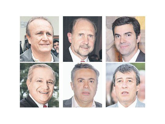 Miguel del Sel, Omar Perotti, Juan Manuel Urtubey (Arriba). Juan Carlos Romero, Alfredo Cornejo y Adolfo Bermejo (Abajo).