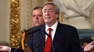 El día en que Néstor Kirchner anunció la cancelación de la deuda con el FMI.&nbsp;