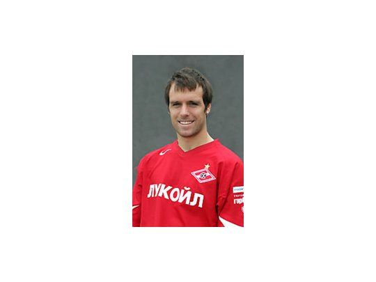 El ex delantero de River con la camiseta del Spartak de Moscú