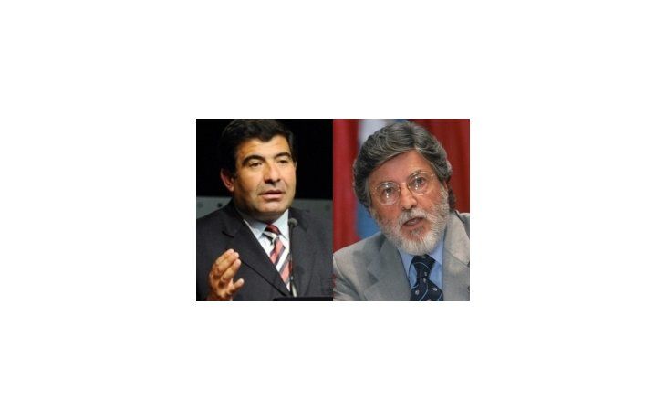 El titular de la AFIP, Ricardo Echegaray, y su sucesor designado, Alberto Abad.