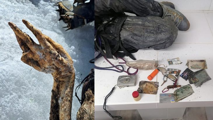 The body belongs to an American who was 59 years old when he was buried by an avalanche. The body belongs to an American who was 59 years old when he was buried by an avalanche.