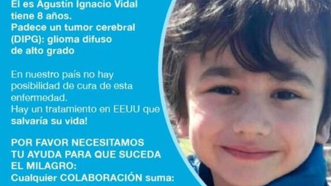 Agustín Vidal tiene ocho años y sufre DIPG.