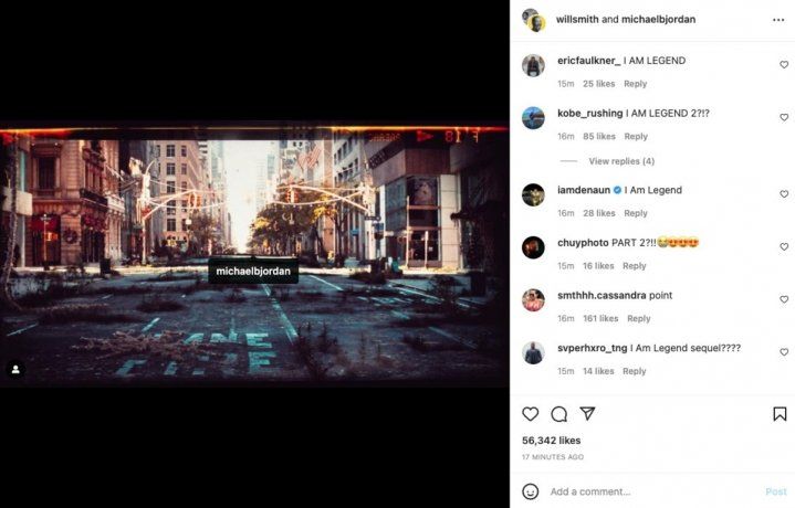 El posteo de Instagram con el que Will Smith confirmó la noticia.