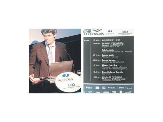 Habló Alfonso Prat Gay en Chile ante empresarios de ese país. Dejó vaticinios importantes sobre la economía y por ende el mercado. Entre el público, dos argentinos, representantes del sistema bursátil.