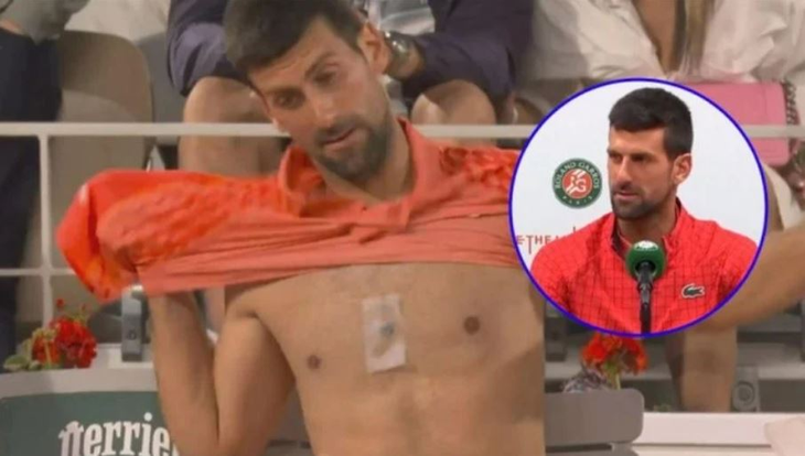 Djokovic in the middle of Roland Garros.