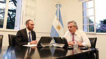 El presidente, Alberto Fernández y el ministro de Economía Martín Guzmán.&nbsp;