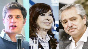 Axel Kicillof, Cristina Fernández de Kirchner y Alberto Fernández.