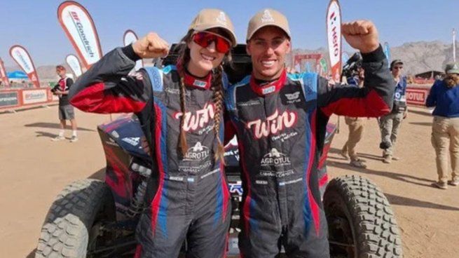 Nicolás Cavigliasso y Valentina Pertegarini, presentes en el Dakar
