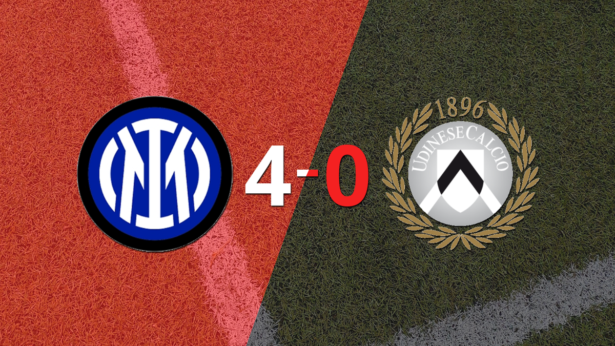 Udinese was beaten 4-0 on their visit to Inter