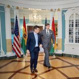 Rodrigo Paz junto a Cristopher Landau. Rodrigo Paz junto a Cristopher Landau.