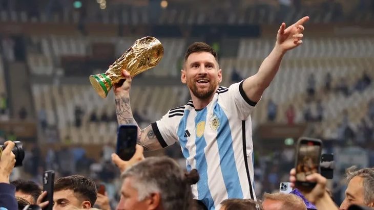 Messi at the top, with the World Cup