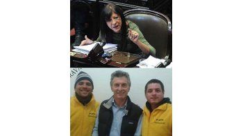 Diana Conti. Mauricio Macri con los dos punteros del PRO en Vicente López detenidos por el crimen de un barrabrava.