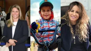 La magistrada Ana Clara Pérez Ballester, la víctima de cinco años Lucio Dupuy y la asesora Elisa Alejandra Catán.