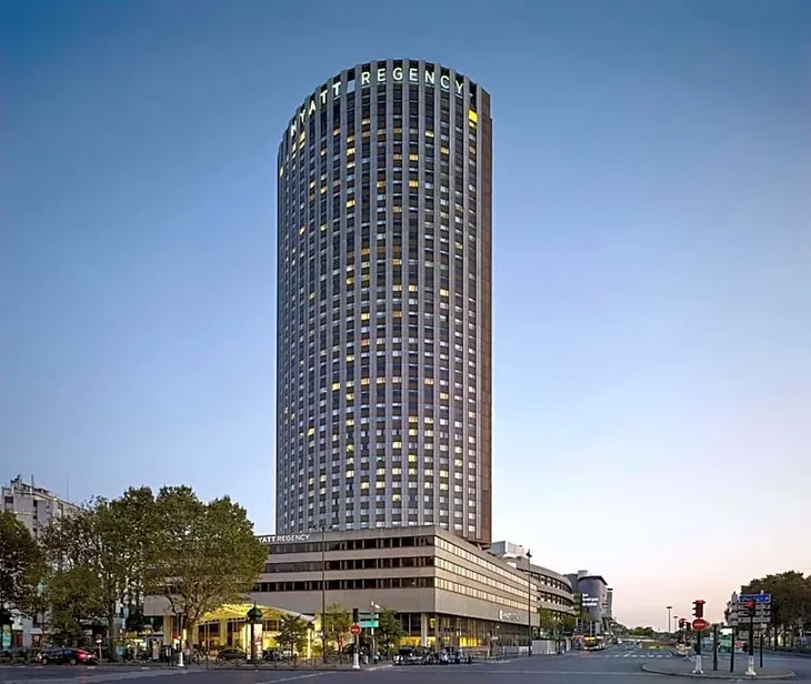The tower where the South Africa ambassador was found in France.