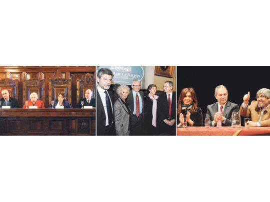La Corte Suprema, el juez Baltasar Garzón, el titular de la CGT, Hugo Moyano y Cristina de Kirchner convocaron ayer, en diferentes actos, a funcionarios judiciales y políticos. La jornada cerró con un discurso de la Presidente, en el que pidió «una Justicia que equilibre el inmenso poder de los grupos económicos».