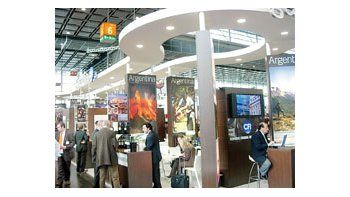 El stand del CFI en ProWein, donde se expusieron los productos argentinos.