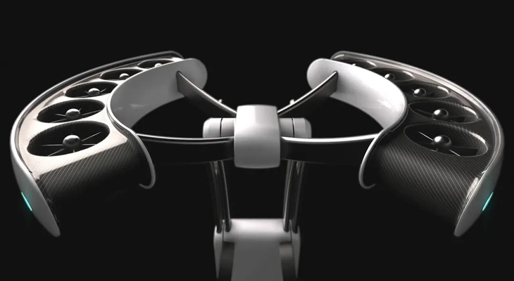 The backpack aims to use the propulsion force of drones to enable millions of people to jump higher and further, The backpack aims to use the propulsion force of drones to enable millions of people to jump higher and further,