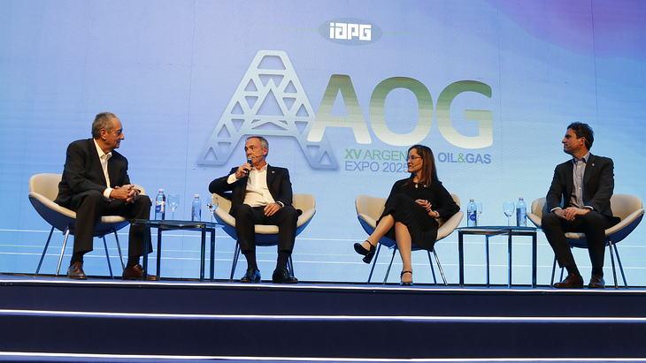 Martín Rueda, Managing Director local de Harbour Energy; Ana Simonato, country manager de Chevron Argentina, y Julián Escuder, country manager de Pluspetrol Argentina. Martín Rueda, Managing Director local de Harbour Energy; Ana Simonato, country manager de Chevron Argentina, y Julián Escuder, country manager de Pluspetrol Argentina.