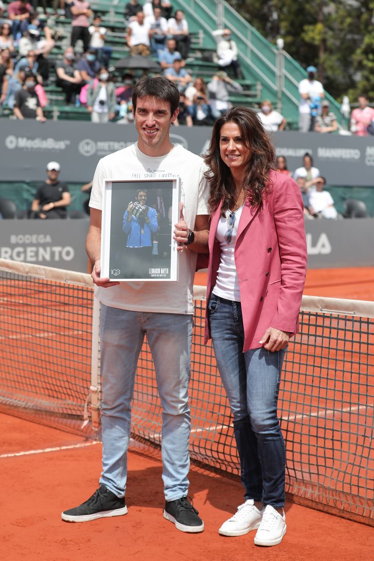 Leonardo Mayer y Gabriela Sabatini, durante el &uacute;ltimo Challenger de Buenos Aires.