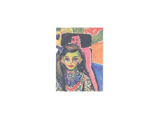 «Fränzi ante una silla tallada» (1910), óleo sobre lienzo de Ernst Ludwig Kirchner.