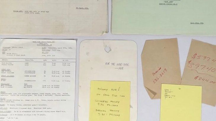 Harrison Ford's notes and shooting plans for Star Wars.
