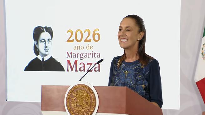 Claudia Sheinbaum en la Mañanera de este jueves.