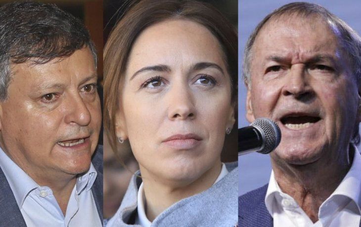 Deuda en dólares. Domingo Peppo, María Eugenia Vidal y Juan Schiaretti.