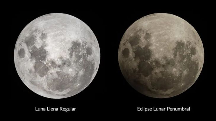 La diferencia entre una Luna llena y un eclipse lunar penumbral 