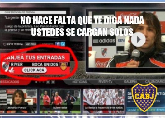 Los afiches de Boca burlándose de River.