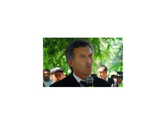 Macri, durante la rueda de prensa en Retiro.