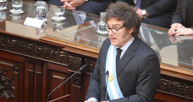 Javier Milei, durante la presentación del Presupuesto 2025. Javier Milei, durante la presentación del Presupuesto 2025.