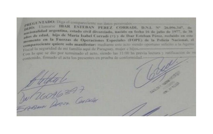 A pesar de negarse a declarar, Pérez Corradi admitió en un escrito su verdadera identidad.