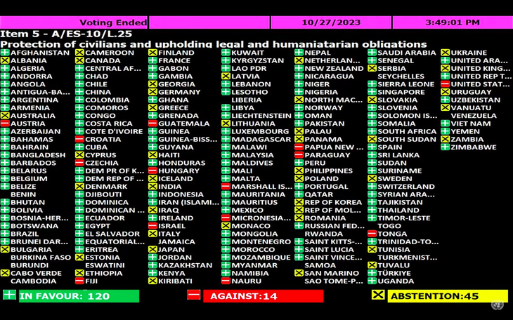 País por país, cómo votaron los integrantes de la ONU.