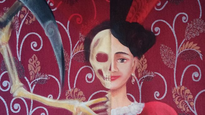 Manuelita, alegoría sobre la vida y la muerte de Xil Buffone, sobre un óleo de Juan Visier del siglo XIX.