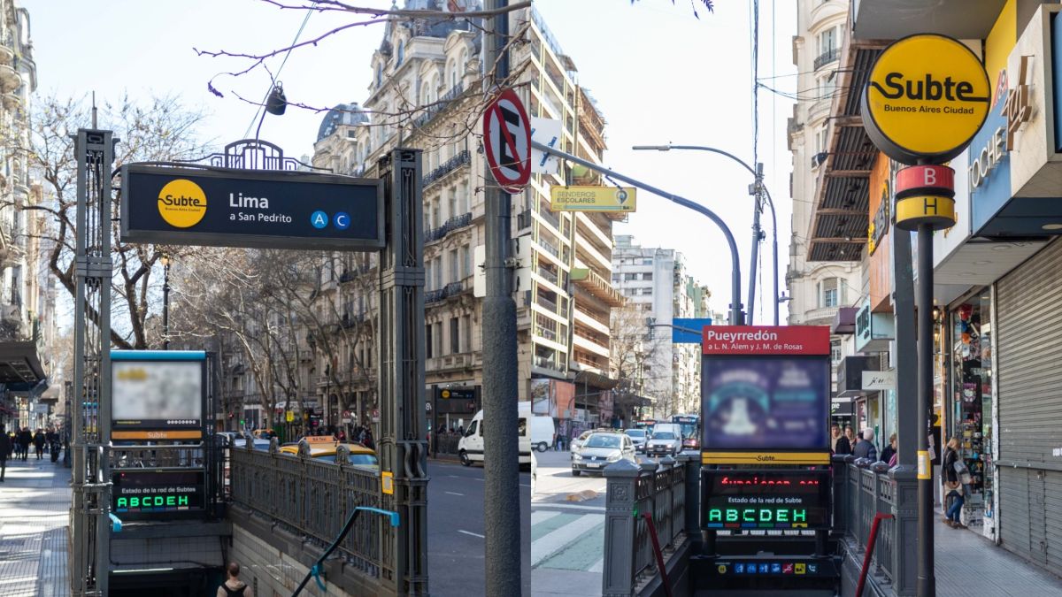 Subway: the Pueyrredón stations on line B and Lima on line A will close for infrastructure works Subway: the Pueyrredón stations on line B and Lima on line A will close for infrastructure works