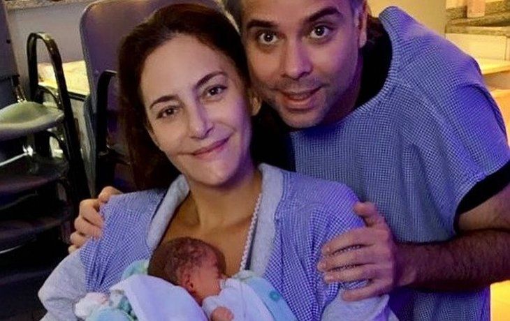 Lucha y Feña, los flamantes padres.