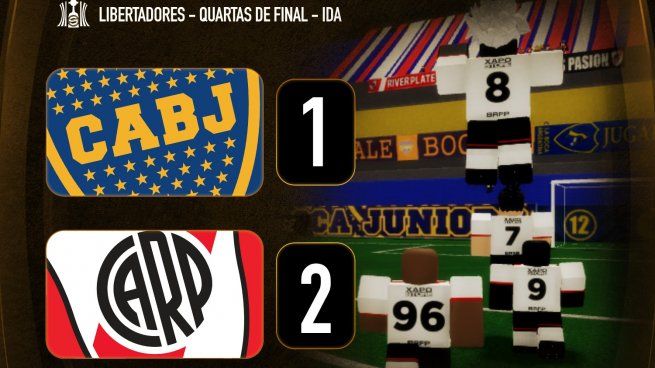 Superclásico en Roblox: River le ganó 2 a 1 a Boca en los cuartos de final de la Libertadores.
