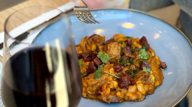 Un clásico plato de locro en Tallarica. 