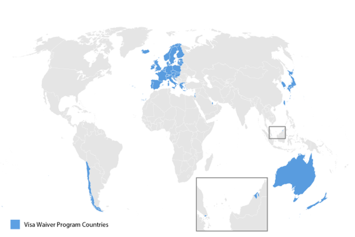 Los países adheridos al VWP, lo que permiten a sus ciudadanos ingresar sin Visa a los EE.UU. Los países adheridos al VWP, lo que permiten a sus ciudadanos ingresar sin Visa a los EE.UU.